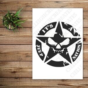 *2 for $20* It's Jeep Nation vinyl decal Sticker Star Skull Handcrafted